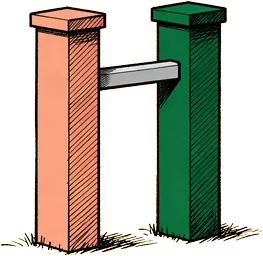 Two posts joined by a bar